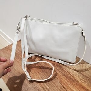 Danier White Leather  Cluth Crossbody Bag